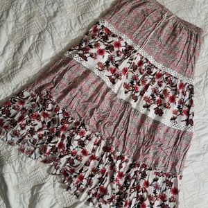 Long Floral Gypsy Skirt